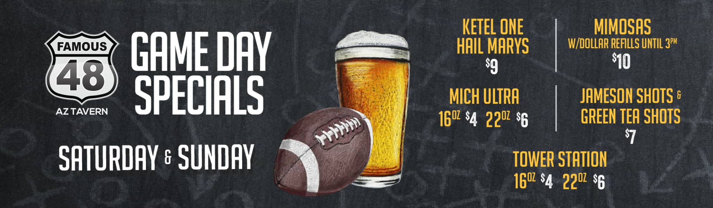 Football Drink Specials